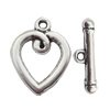 Clasp Zinc Alloy Jewelry Findings Lead-free, Loop:16x20mm, Bar:20x4mm Big Hole:3mm Small Hole:2mm, Sold by Bag