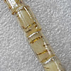Plate Colorized Gold Foil Lampwork Beads, Column 8x10mm Hole: About 1.5mm, Sold by PC 