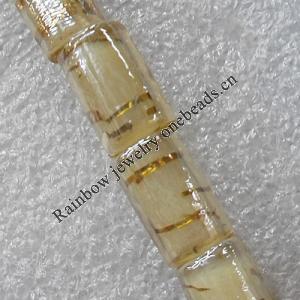 Plate Colorized Gold Foil Lampwork Beads, Column 11x16mm Hole: About 1.5mm, Sold by PC 