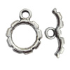 Clasp Zinc Alloy Jewelry Findings Lead-free, Loop:14x17mm, Bar:9x20mm Hole:2.5mm, Sold by Bag