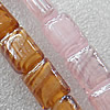 Plate Colorized Lampwork Beads, Rectangle 12x15mm Hole: About 1.5mm, Sold by PC