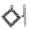 Clasp Zinc Alloy Jewelry Findings Lead-free, Loop:21x24mm, Bar:24x4mm Small Hole:2mm, Sold by Bag