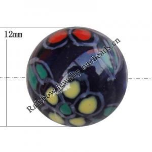 Porcelain beads, Round 12mm Hole:1mm, Sold by Bag