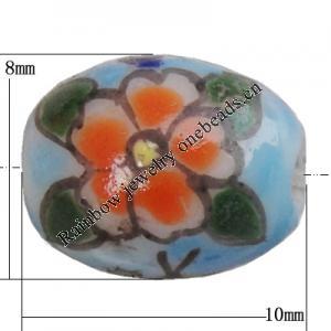 Porcelain beads, Oval 10x8mm Hole:1mm, Sold by Bag