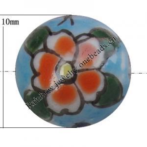 Porcelain beads, Round 10mm Hole:1mm, Sold by Bag