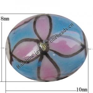 Porcelain beads, Oval 10x8mm Hole:1mm, Sold by Bag