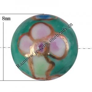 Porcelain beads, Round 8mm Hole:1mm, Sold by Bag