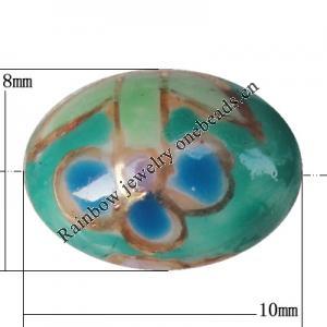 Porcelain beads, Oval 10x8mm Hole:1mm, Sold by Bag