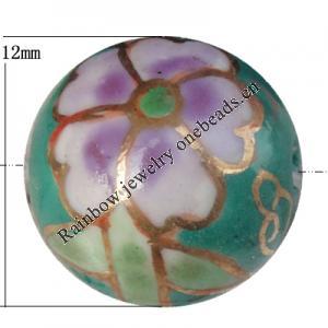 Porcelain beads, Round 12mm Hole:1mm, Sold by Bag