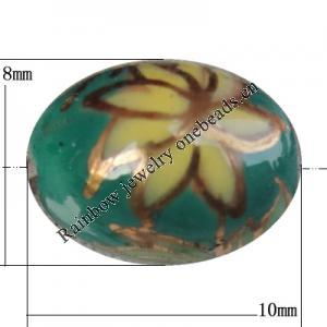 Porcelain beads, Oval 10x8mm Hole:1mm, Sold by Bag