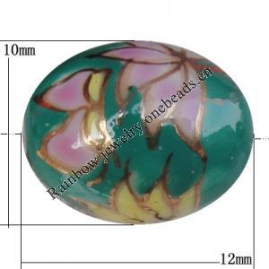 Porcelain beads, Oval 12x10mm Hole:1mm, Sold by Bag