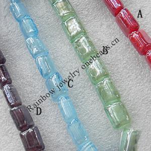 Plate Colorized Lampwork Beads, Rectangle 12x15mm Hole: About 1.5mm, Sold by PC