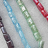 Plate Colorized Lampwork Beads,Mix Color, Rectangle 12x15mm Hole: About 1.5mm, Sold by Group