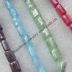 Plate Colorized Lampwork Beads,Mix Color, Rectangle 12x15mm Hole: About 1.5mm, Sold by Group