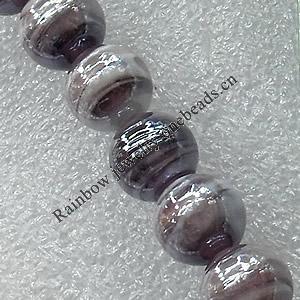 Plate Colorized Lampwork Beads, Round 12mm Hole: About 1.5mm, Sold by PC