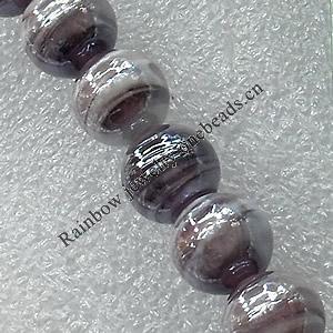 Plate Colorized Lampwork Beads, Round 14mm Hole: About 1.5mm, Sold by PC