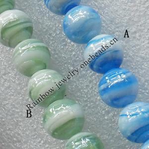 Plate Colorized Lampwork Beads, Round 12mm Hole: About 1.5mm, Sold by PC