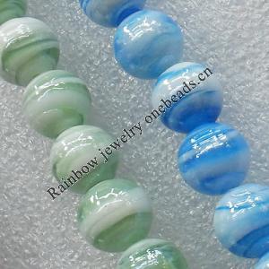 Plate Colorized Lampwork Beads,Mix Color, Round 12mm Hole: About 1.5mm, Sold by Group