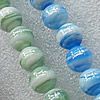 Plate Colorized Lampwork Beads,Mix Color, Round 12mm Hole: About 1.5mm, Sold by Group
