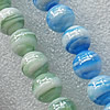 Plate Colorized Lampwork Beads,Mix Color, Round 14mm Hole: About 1.5mm, Sold by Group