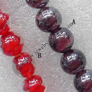 Plate Colorized Lampwork Beads, Round 12mm Hole: About 1.5mm, Sold by PC