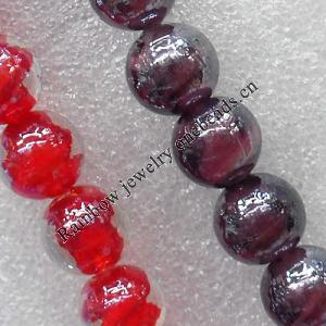 Plate Colorized Lampwork Beads, Mix Color, Round 14mm Hole: About 1.5mm, Sold by Group