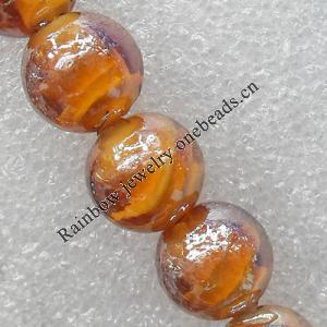 Plate Colorized Lampwork Beads, Round 12mm Hole: About 1.5mm, Sold by PC