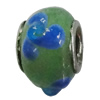 Handmade European Style Lampwork Beads With Platinum Color Copper Core, About 10x15mm Hole:5mm, Sold by PC