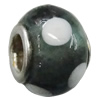 Handmade European Style Lampwork Beads With Platinum Color Copper Core, 10x15mm Hole:5mm, Sold by PC