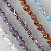 Plate Colorized Silver Foil Lampwork Beads, Heart 12mm Hole: About 1.5mm, Sold by PC 