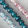 Plate Colorized Silver Foil Lampwork Beads, Round 12mm Hole: About 1.5mm, Sold by PC 