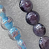 Mix Color Plate Colorized Silver Foil Lampwork Beads, Flat Round 20mm Hole: About 1.5mm, Sold by Group