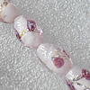 Plate Colorized Silver Foil Lampwork Beads, Oval 8x10mm Hole: About 1.5mm, Sold by PC 