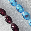 Plate Colorized Silver Foil Lampwork Beads, Oval 11x16mm Hole: About 1.5mm, Sold by PC 
