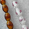 Mix Color Plate Colorized Silver Foil Lampwork Beads, Oval 11x16mm Hole: About 1.5mm, Sold by Group