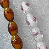 Mix Color Plate Colorized Silver Foil Lampwork Beads, Oval 8x10mm Hole: About 1.5mm, Sold by Group