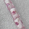 Plate Colorized Silver Foil Lampwork Beads, Column 8x12mm Hole: About 1.5mm, Sold by PC