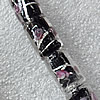 Plate Colorized Silver Foil Lampwork Beads, Column 8x12mm Hole: About 1.5mm, Sold by PC