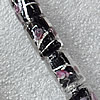 Plate Colorized Silver Foil Lampwork Beads, Column 10x16mm Hole: About 1.5mm, Sold by PC