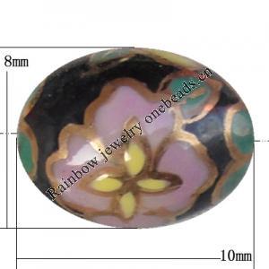 Porcelain beads, Oval 10x8mm Hole:1mm, Sold by Bag