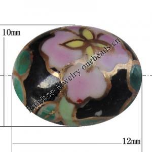 Porcelain beads, Oval 12x10mm Hole:1mm, Sold by Bag