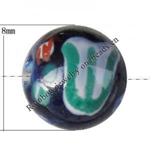 Porcelain beads, Round 8mm Hole:1mm, Sold by Bag