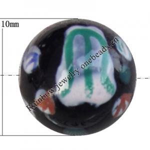 Porcelain beads, Round 10mm Hole:1mm, Sold by Bag