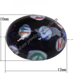 Porcelain beads, Oval 12x10mm Hole:1mm, Sold by Bag