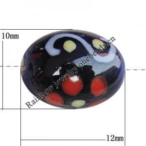 Porcelain beads, Oval 12x10mm Hole:1mm, Sold by Bag