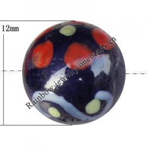 Porcelain beads, Round 12mm Hole:1mm, Sold by Bag