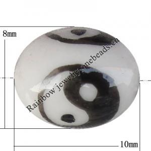 Porcelain beads, Oval 10x8mm Hole:1mm, Sold by Bag