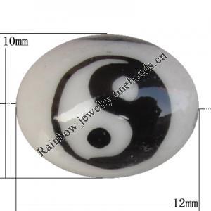 Porcelain beads, Oval 12x10mm Hole:1mm, Sold by Bag