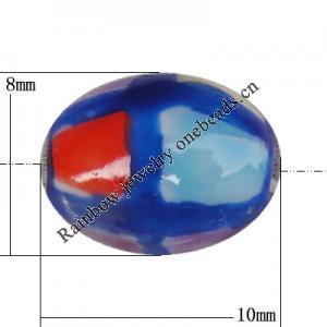 Porcelain beads, Oval 10x8mm Hole:1mm, Sold by Bag