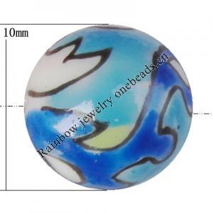 Porcelain beads, Round 10mm Hole:1mm, Sold by Bag